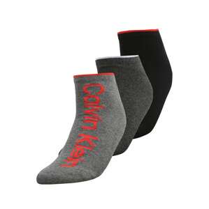 Calvin Klein Underwear Ponožky  šedý melír / červená / antracitová