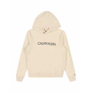 Calvin Klein Jeans Mikina  světle béžová / černá