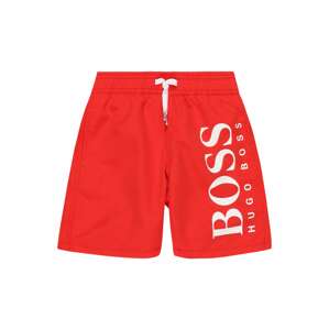 BOSS Kidswear Plavecké šortky  červená / bílá