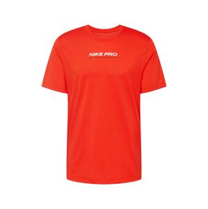 NIKE Funkční tričko  oranžově červená / bílá