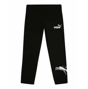 PUMA Sportovní kalhoty 'Power'  černá / stříbrně šedá
