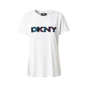 DKNY Tričko  bílá / černá / petrolejová / lilek