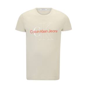 Calvin Klein Jeans Plus Tričko  starobéžová / tmavě oranžová / bílá