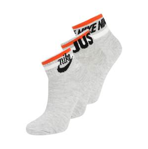 Nike Sportswear Ponožky  šedá / černá / bílá / tmavě oranžová