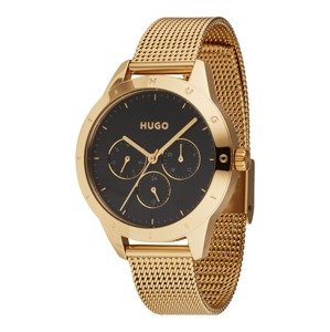 HUGO Analogové hodinky  zlatá / černá