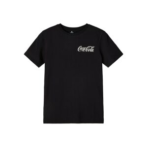 NAME IT Tričko 'Coca Cola'  černá / bílá