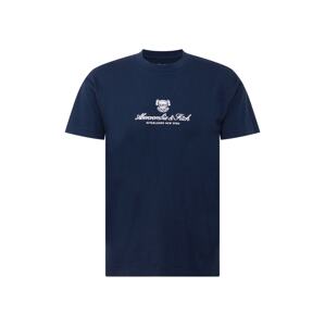 Abercrombie & Fitch Tričko  námořnická modř / bílá