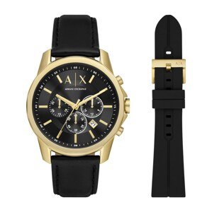 ARMANI EXCHANGE Analogové hodinky  zlatá / černá
