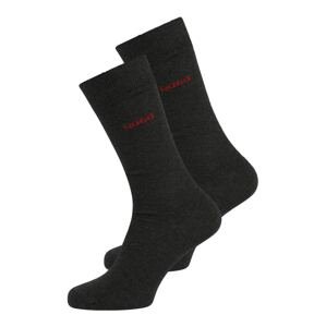 HUGO Ponožky  tmavě šedá / červená