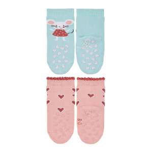 STERNTALER Ponožky  světlemodrá / pink / červená / bílá