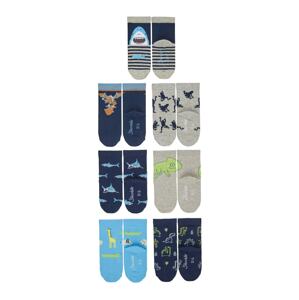STERNTALER Ponožky  světlemodrá / tmavě modrá / šedý melír / oranžová / zelená / bílá