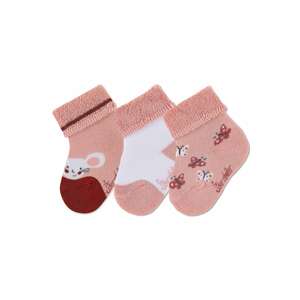 STERNTALER Ponožky  růžová / bílá / červená