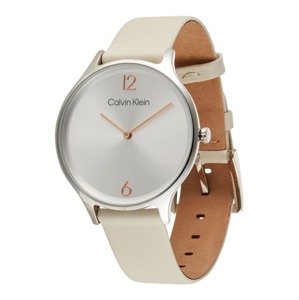 Calvin Klein Analogové hodinky krémová / stříbrná