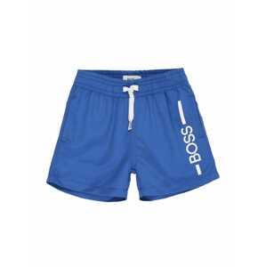 BOSS Kidswear Plavecké šortky  modrá / bílá