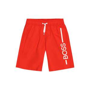 BOSS Kidswear Plavecké šortky  svítivě červená / bílá