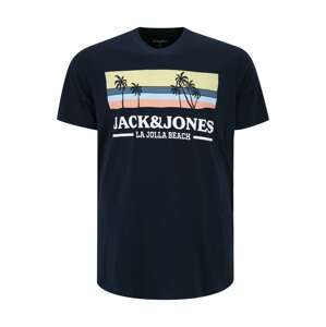 Jack & Jones Plus Tričko 'Malibu'  námořnická modř / mix barev