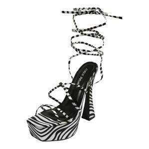 Public Desire Páskové sandály 'ENDLESS POTENTIAL'  černá / bílá