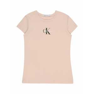 Calvin Klein Jeans Tričko  růžová / bílá / černá