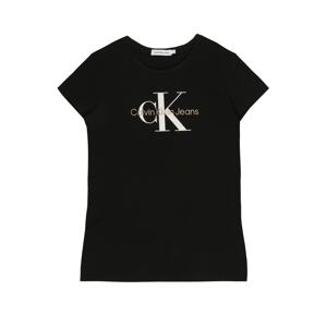 Calvin Klein Jeans Tričko  černá / bílá / hnědá