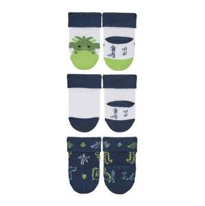 STERNTALER Ponožky 'Drache'  modrá / bílá / zelená / tmavě zelená