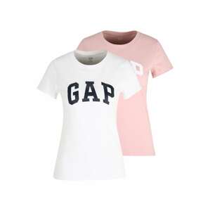 Gap Petite Tričko 'FRANCHISE'  pink / bílá / černá