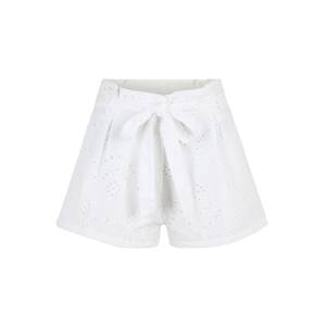 Missguided Petite Kalhoty se sklady v pase bílá