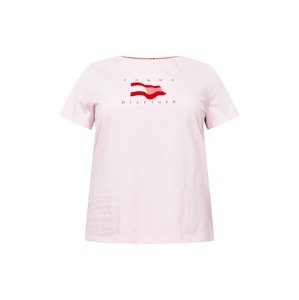 Tommy Hilfiger Curve Tričko  světle růžová / červená / světle červená / bílá
