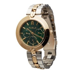 FURLA Analogové hodinky  zlatá / zelená / stříbrná
