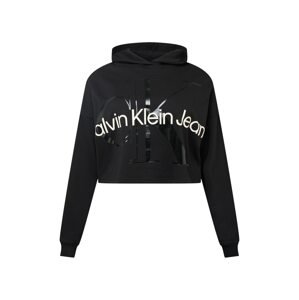 Calvin Klein Jeans Curve Mikina černá / bílá
