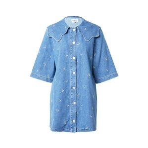 Global Funk Košilové šaty 'Kendell'  modrá džínovina / bílá