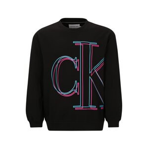 Calvin Klein Jeans Plus Mikina 'Illuminated'  svítivě modrá / svítivě růžová / černá