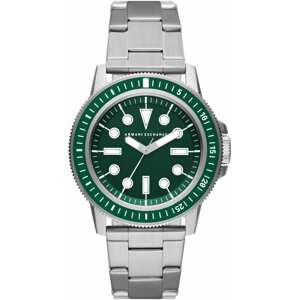 ARMANI EXCHANGE Analogové hodinky  zelená / stříbrná / bílá