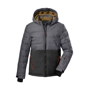 KILLTEC Outdoorová bunda šedý melír / svítivě oranžová / černá
