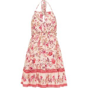 IZIA Letní šaty 'Gaya'  béžová / pink / růžová