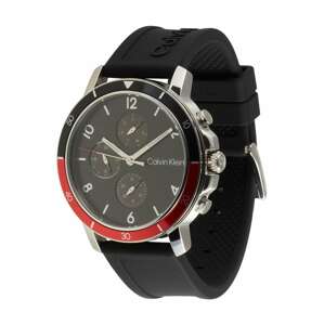 Calvin Klein Analogové hodinky 'Gauge Sport'  černá / stříbrná / červená / světle šedá