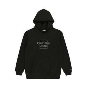Calvin Klein Jeans Mikina  černá / stříbrná