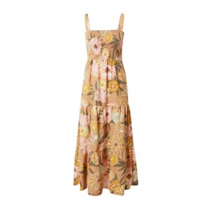 ROXY Letní šaty 'SUNNIER SHORES' světle hnědá / kari / olivová / růže