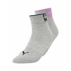 PUMA Ponožky  šedý melír / fialová / černá