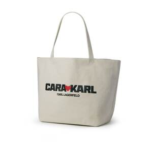 KARL LAGERFELD x CARA DELEVINGNE Nákupní taška  béžová / červená / černá