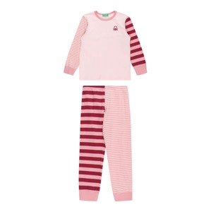 UNITED COLORS OF BENETTON Pyžamo  růžová / burgundská červeň / bílá