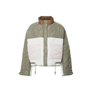 Coster Copenhagen Přechodná bunda 'Patchwork padded jacket' tělová / hnědá / khaki / bílá