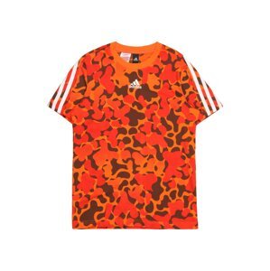 ADIDAS SPORTSWEAR Funkční tričko  čokoládová / oranžová / červená / bílá
