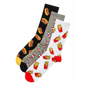 Pull&Bear Ponožky  šedý melír / červená / černá / bílá